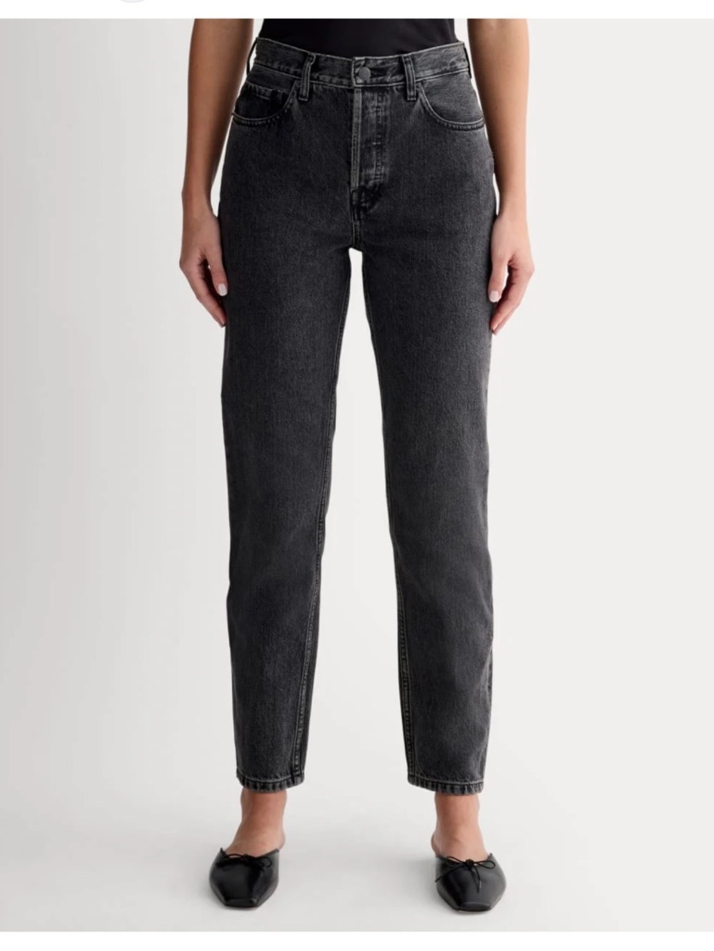 Everlane The Curvy 90s Cheeky Straight Jean Denim Black Dark Organic Cotton 28